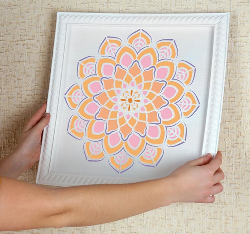 BONMOSS 9 Pack Mandala Stencils for Painting,Reusable Paint Drawing Templates for Painting on Wood Floor Wall Canvas Tile Fabric,Creative Mandala Stencils for DIY Art Projects & Home Decor (4 inch) - Image 4